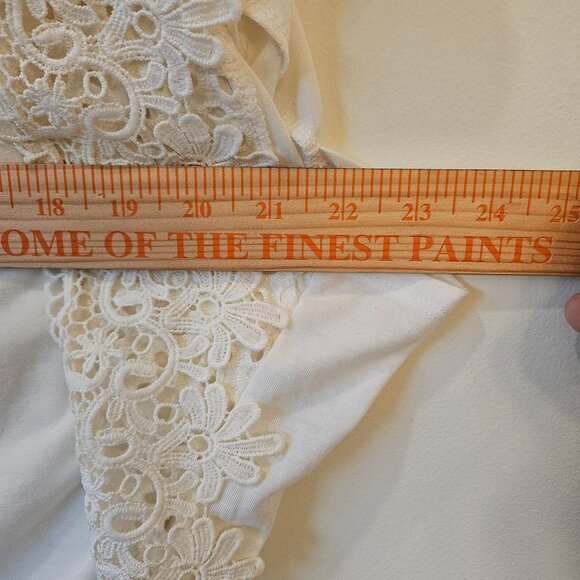 Shannon Ford New York Womens 3X White Crochet Lace Sleeve Tunic Top Polyester/Ra - Picture 3 of 6